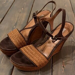 UGG Brown Wedge Sandals